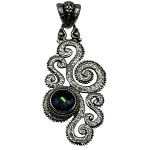 Sarda Sterling Silver Mystic Quartz Swirl Design Pendant